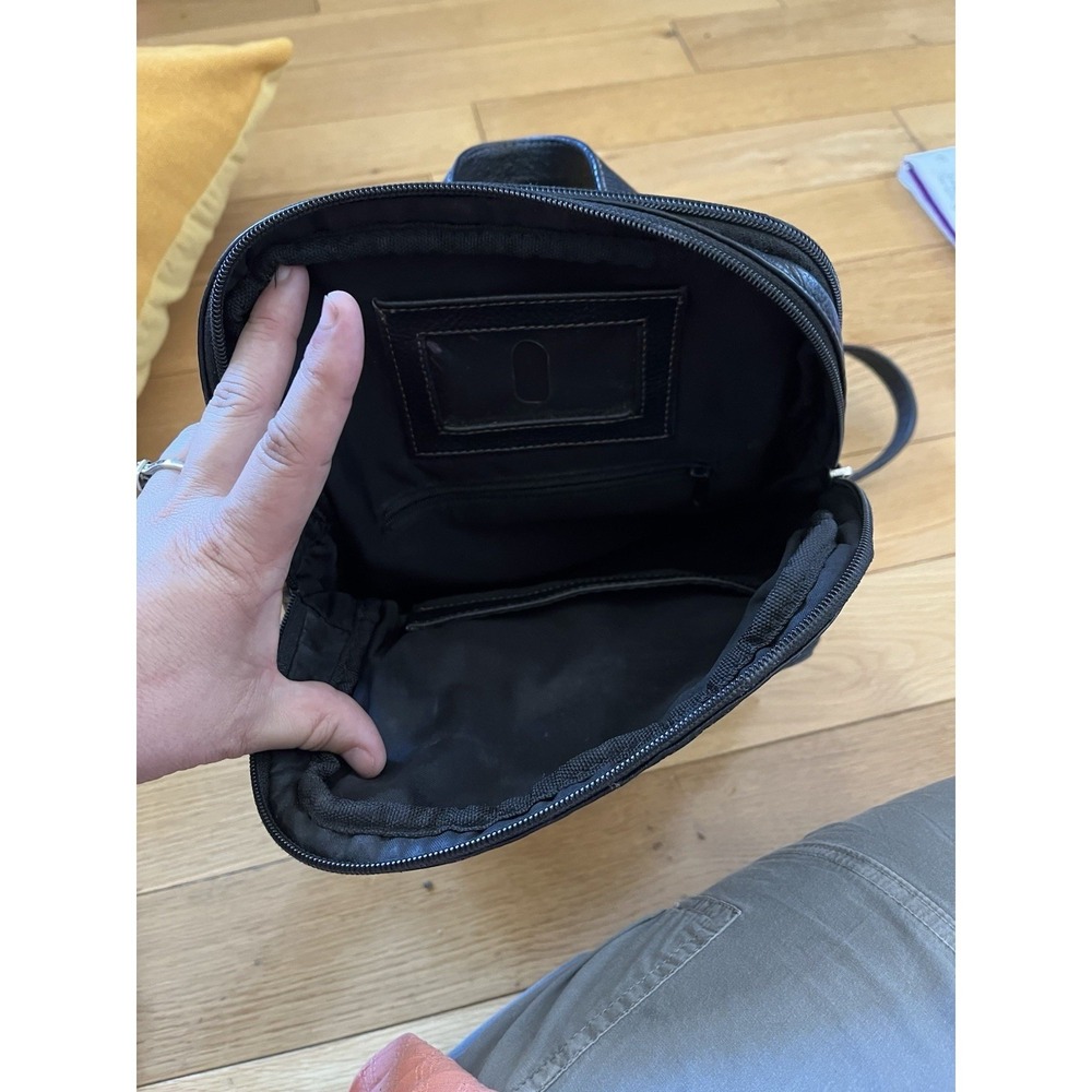 Pelle Studio black  Leather Backpack with Front Zip Pocket - Picture 3 of 6